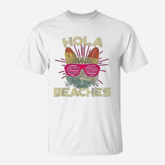 Hola Beaches Vintage Cat T-Shirt - Seseable