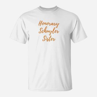 Honorary Schuyler Sister Typography Graphic Hamilton T-Shirt - Seseable
