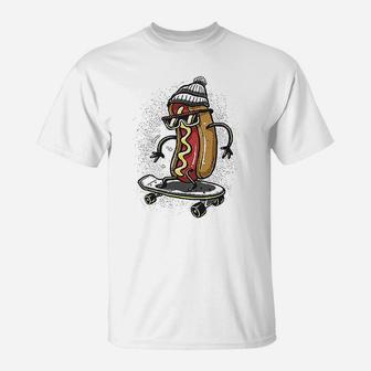 Hot Dog Skateboarding Graphite T-Shirt - Seseable