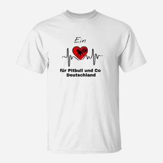 Hundeherz T-Shirt für Pitbull Liebhaber, Tierfreunde Tee in Deutschland - Seseable