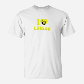 I ❤️ Lölling Herren T-Shirt, Gelbes Smiley-Gesicht Design - Seseable