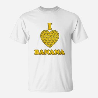 I Love Banana Heart Full Of Bananas Lovely Cartoon T-Shirt - Seseable