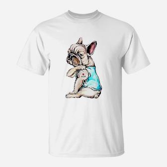 I Love Mom Bulldog Dogs Lover Owner T-Shirt - Seseable