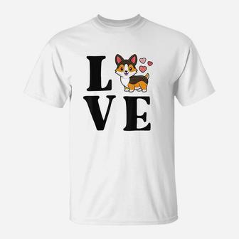 I Love My Corgi Tricolor Corgi Women Gift Dog Mama T-Shirt - Seseable