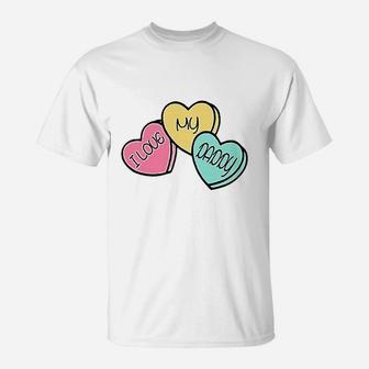I Love My Daddy Coloful Heart, dad birthday gifts T-Shirt - Seseable