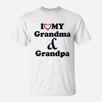I Love My Grandma And Grandpa Grandparents T-Shirt - Seseable