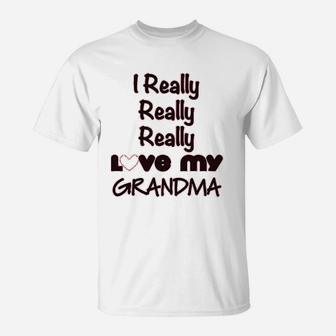 I Really Love My Grandma Grandmother T-Shirt - Seseable