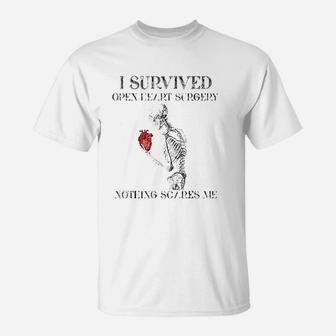 I Survived Open Heart Surgery Survivor Gift T-Shirt - Seseable