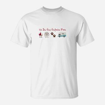 Ich Bin Ein Einfache Frau Camping Auto T-Shirt - Seseable