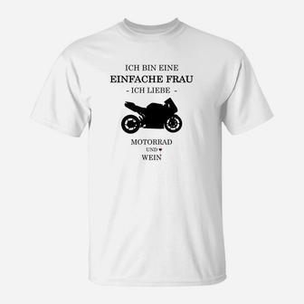 Ich Bin Ein Einfacher Frau Motorrad T-Shirt - Seseable