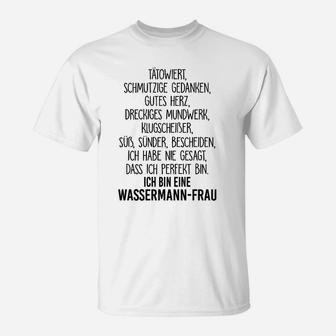 Ich Bin Ein Wassermann Frau T-Shirt - Seseable