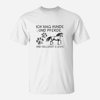 Ich Mag Hunde Und Pferde T-Shirt - Seseable