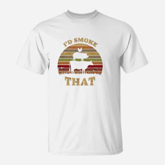 Id Smok That Funny Bbq Grilling Party Vintage Gift T-Shirt - Seseable