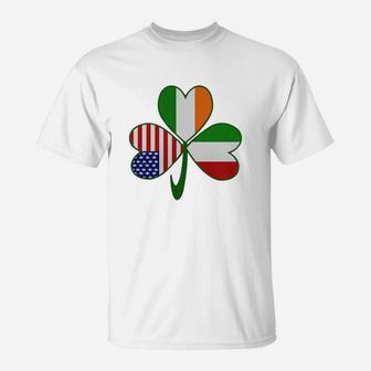 Italian Irish American Shamrock T-shirt T-Shirt - Seseable