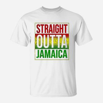 Jamaica Straight Outta Jamaica Rasta Gift T-Shirt - Seseable