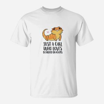 Just A Girl Who Loves Bearded Dragons Lizard Reptile T-Shirt - Seseable