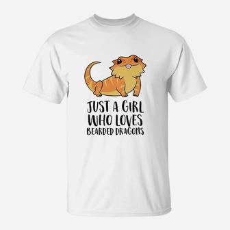 Just A Girl Who Loves Bearded Dragons Lizard T-Shirt - Seseable