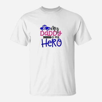 Kids My Daddy Is My Hero Police Man Toddler Kids T-Shirt - Seseable