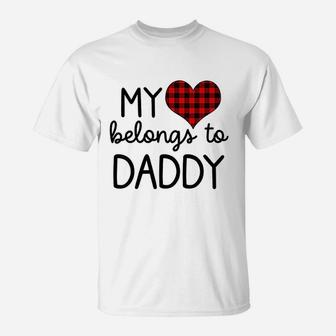 Kids My Heart Belongs To Daddy Baby Girl Outfit Daughter T-Shirt - Seseable