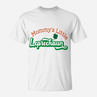 Kids St Patricks Day Kids Mommys Little Leprechaun T-Shirt - Seseable