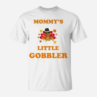 Kids Thanksgiving Mommys Little Gobbler Cute Kids T-Shirt - Seseable