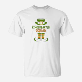 Kindergarten Teacher Patricks Day Kindergarten Squad T-Shirt | Seseable UK