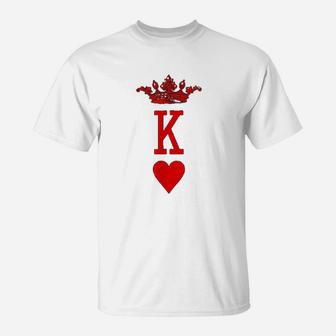 King Of Hearts Vintage Crown Engraving Card T-Shirt - Seseable