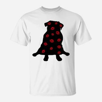 Kiss My Pug Dog Funny Valentines Day Gift T-Shirt - Seseable