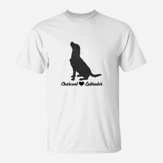 Labrador Silhouette Herren T-Shirt, Charcoal Labradors Motiv - Seseable