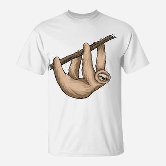 Lazy Sloth Climbing Funny Cute Gift Animal Lover T-Shirt - Seseable