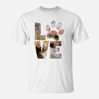 Liebe Pfotenabdruck T-Shirt, Tiermotiv Shirt für Tierfreunde - Seseable