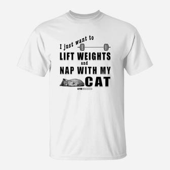 Lift And Cat Nap T-Shirt - Seseable