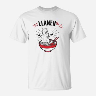 Llamen Funny Llama Hilarious Foodie Hilarious Sayings T-Shirt - Seseable