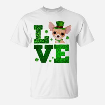 Love Chihuahua St Patricks Day Funny Dog Lover Gif T-Shirt - Seseable