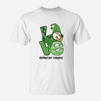 Love St Patrick's Day Respiratory Therapist T-Shirt - Seseable