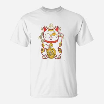 Lucky Cat Cool Japanese Good Luck Charm Japan T-Shirt | Seseable UK