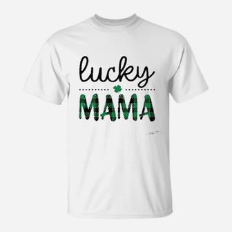 Lucky Mama Plaid St Patricks Day T-Shirt - Seseable