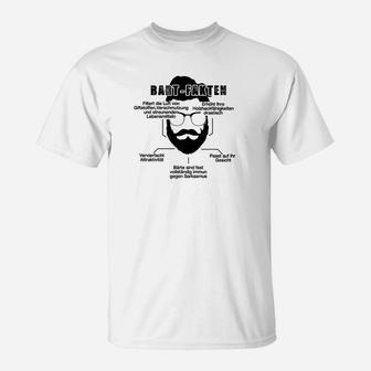 Lustiges Herren T-Shirt Bier und Bart Motiv, Weiß - Seseable