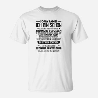 Lustiges Herren T-Shirt 'Sorry Ladies, vergeben', Spruch Design - Seseable