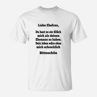 Lustiges Herren-T-Shirt Spruch für Ehefrauen, Witziges Ehemann Design - Seseable