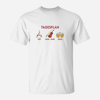 Lustiges T-Shirt Herren Tagesplan: Kaffee, Gitarre, Bier, Ideal für Musiker - Seseable