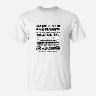 Lustiges Verwöhnter Ehemann T-Shirt, Statement von Toller Ehefrau - Seseable