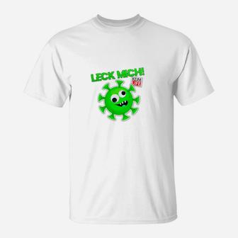 Lustiges Virus-Motiv T-Shirt Leck mich am ZIP!, Herren Weiß - Seseable