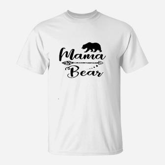 Mama Bear Mom Life Cute Hearts T-Shirt - Seseable