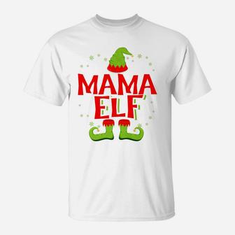 Mama Elf Matching Family Christmas T-Shirt - Seseable
