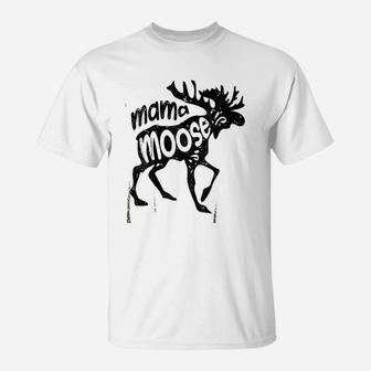 Mama Moose Women Mothers Day Family Matching T-Shirt - Seseable