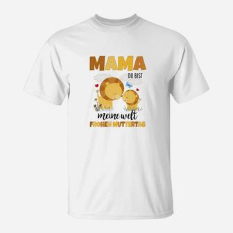 Maman Du Bist Meine Welt Frohen Muttertag T-Shirt - Seseable