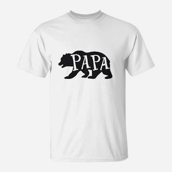 Matching Father And Son Papa Bear Daddy Bear Little Baby Family T-Shirt - Seseable