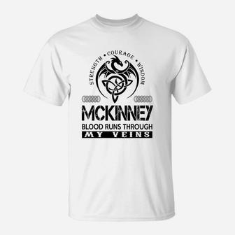 Mckinney Shirts - Mckinney Blood Runs Through My Veins Name Shirts T-Shirt - Seseable