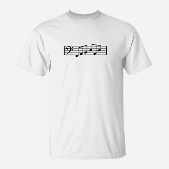 Mens Bass Clef Fab Dad Music Notes Fabulous Fathers Day T-Shirt - Seseable